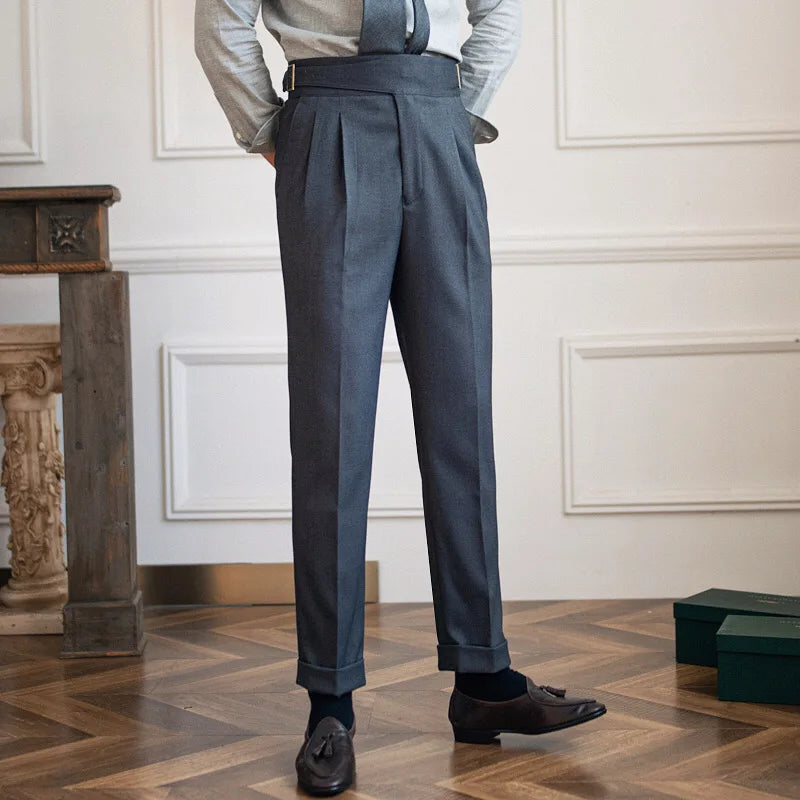 Slim Fit Pleated Trousers