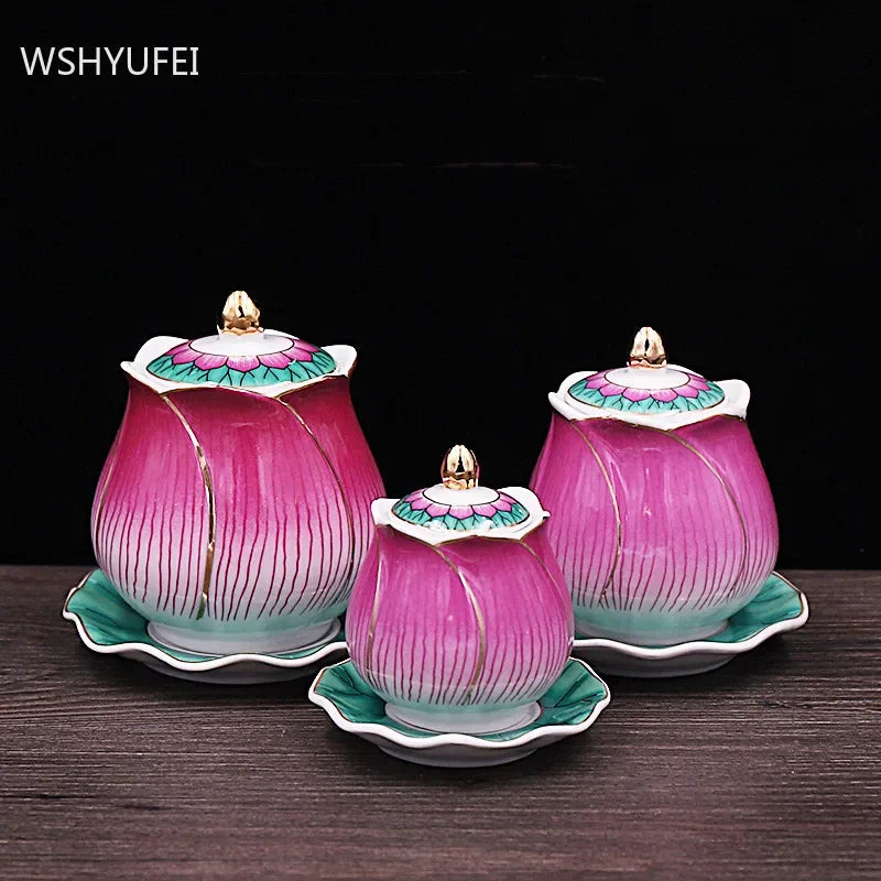 CAPAROMA Tradition Ceramic Lotus Flower Cup Set