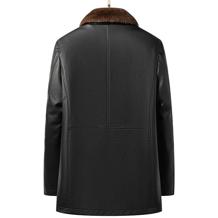 Genuine Leather &amp; Mink Fur Coat