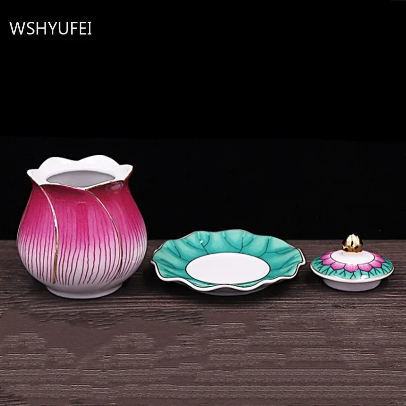 CAPAROMA Tradition Ceramic Lotus Flower Cup Set