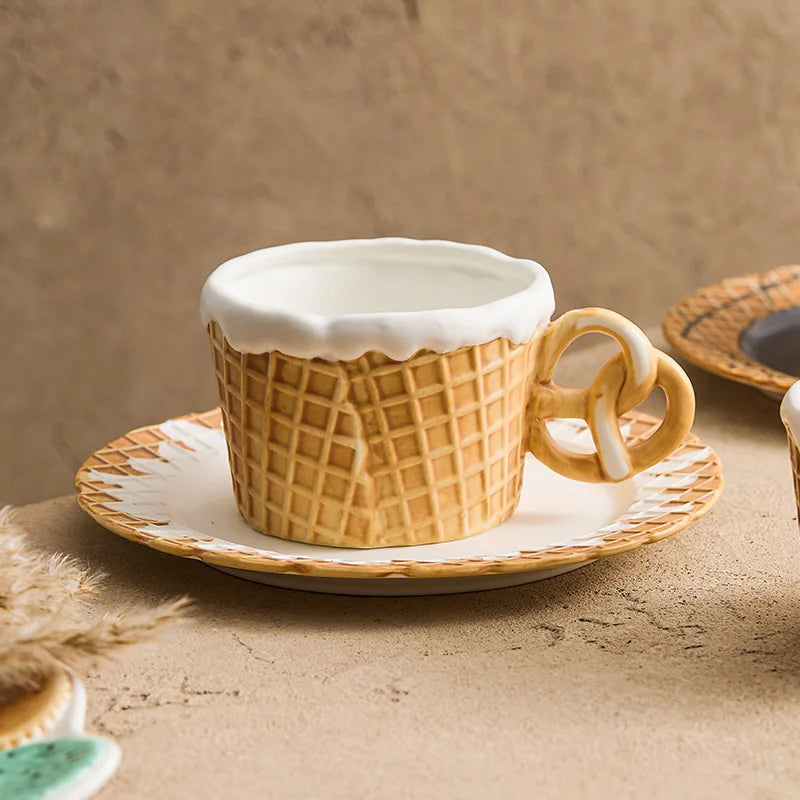 Biscuit Ceramic Mug &amp; Plate Set